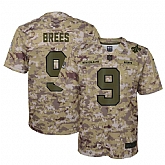 Youth Nike Saints 9 Drew Brees Camo Salute To Service Limited Jersey Dyin